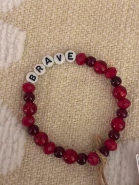 BRAVE Red Beaded Bracelet